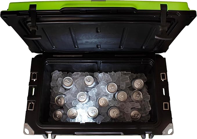 Made in USA Frosted Frog Hyper-Light 54 Quart Hard Cooler Insulated Portable Ice Chest Box for Beach, Beverages, Camping, Fishing, Boat, Barbecue, 30% Lighter Than Rotomolded Coolers