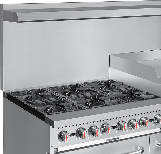 KoolMore KM-CRGB60-LP 60 in. 6 Burner Commercial Liquid Propane Range with 24 in. Griddle and Broiler