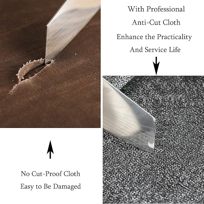 Chef Knife Roll, Heavy Duty 16OZ Waxed Canvas Knife Roll, 4 Slots Knife Bag with Professional Cut Resistant Fabric, Blue (21.5"L x 17.5"W)