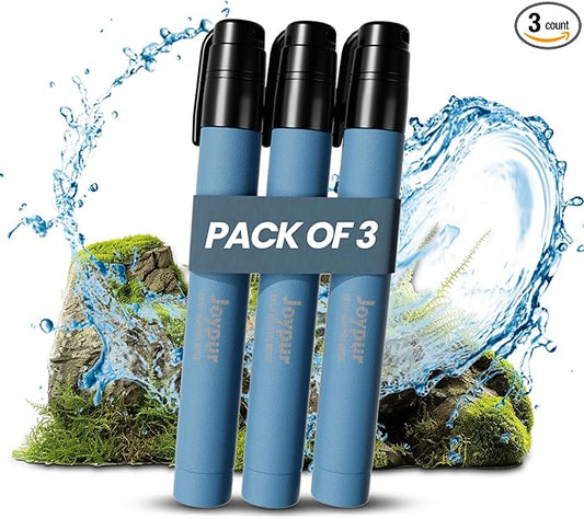 Portable Water Filter Straw Survival, Essential Camping & Hiking Gear, Water Purification Straw for Travel, Biking and Emergency Preparedness