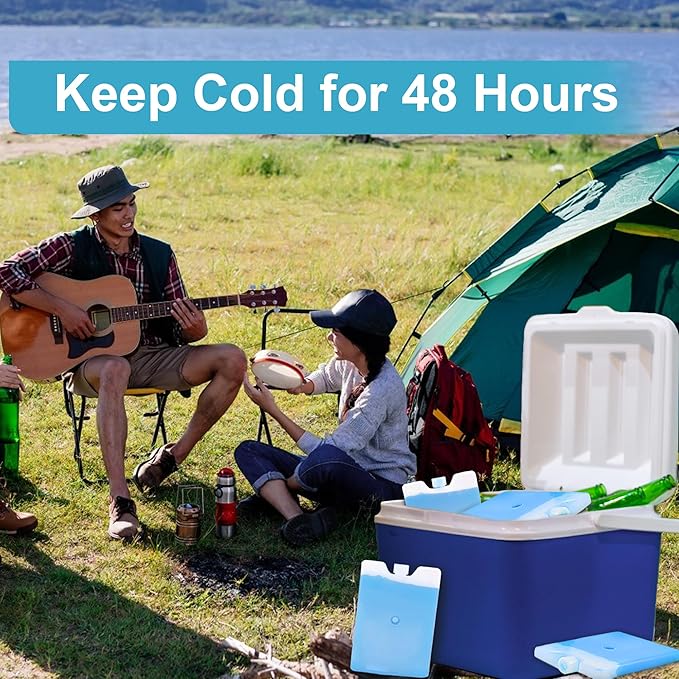 TOPOKO Ice Packs for Lunch Bags, Cooler. Freezer Packs for Lunch Box, Cooler Bag. Slim Reusable & Long-Lasting, BPA-Free, Quick Freeze, Perfect for Picnic, Camping, Beach, Outdoor Sports.