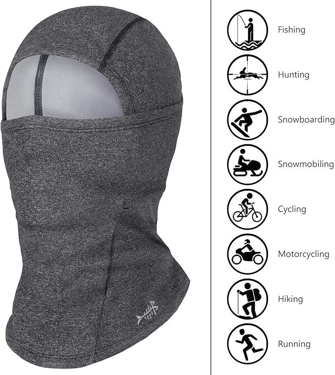 BASSDASH Winter Balaclava Fleece Ski Mask Ninja Hood Neck Warmer Fishing Hunting