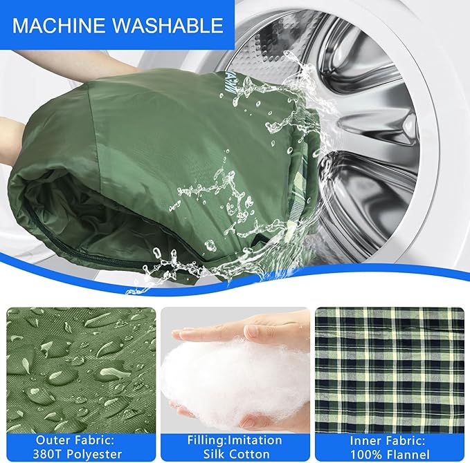 Backpacking Flannel Sleeping Bag Lightweight for Adults Hiking Ultralight Compact Sleeping Bag Portable Warm Weather Summer with Compression Sack