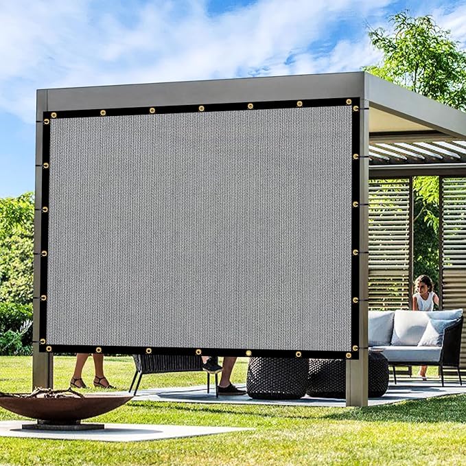 Artpuch Outdoor Pergola Shade Cover 11x15 FT Sun Shade Cloth with Grommets Light Grey 90% UV Protection Canopy Patio Privacy Screen (Customized Available)