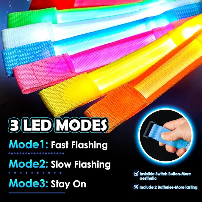 14/7 PCS LED Glow Bracelets, LED Light Up Bracelets for Kids Adults, Glow in The Dark Party Favors Supplies for Night Events, Concerts Rave Sports Accessories…
