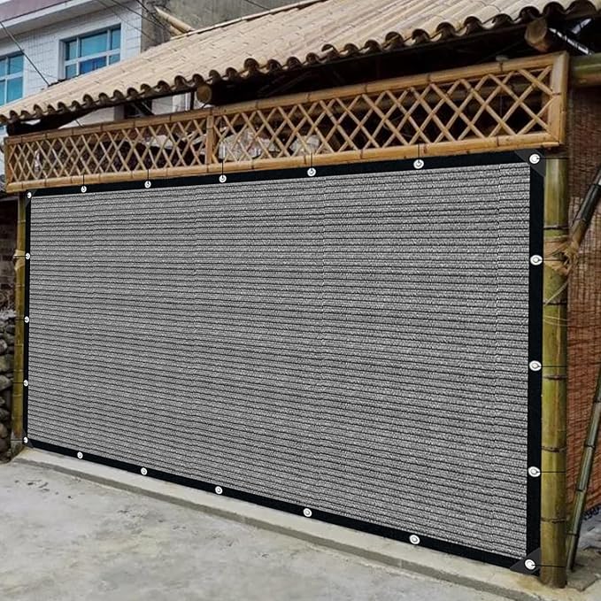 Sun Shade Cloth with Grommets,90% UV Protection Shade Fabric,Pergola Shade Cover Canopy Fence Privacy Screen Balcony,Sunshades for Patio Pergola Garden Backyard Porch Outdoor,Grey-12x12FT