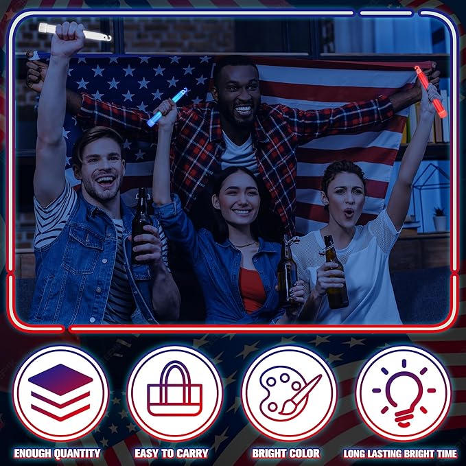 Sotiff 96 Pcs 6 Inch Ultra Bright Emergency Glowing Sticks, Glow Sticks with 12 Hour Duration, Halloween Favors for Party Birthday Wedding Concerts Halloween