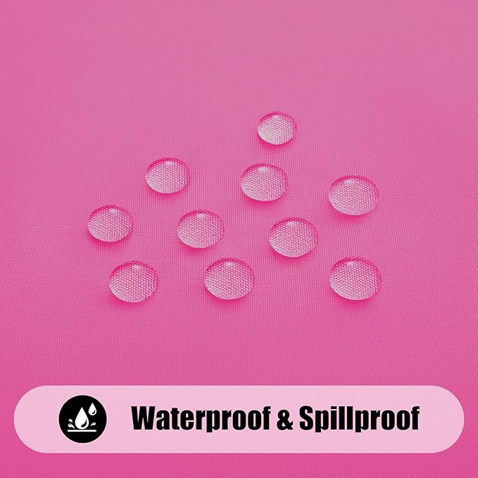 Smiry 2 Pack Rectangle Picnic Table Cloth, Waterproof Elastic Fitted Tablecloths, Washable Polyester Rectangular Patio Table Cover for Camping, Indoor and Outdoor (Rose Pink, 30"x96")