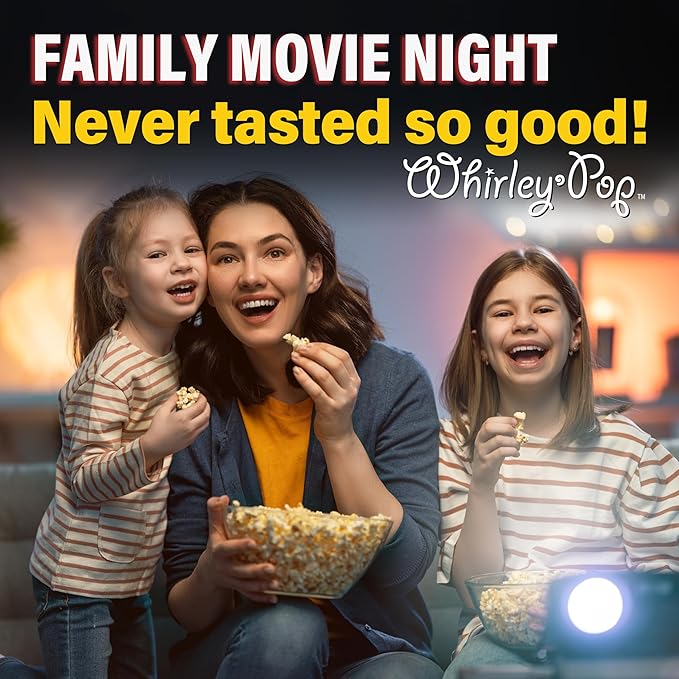 Platinum Series Whirley Pop Popcorn Maker - 6 Quart Stainless Steel Popcorn Popper, Popcorn Maker with¬†Metal Gears, Wabash Valley Farms Stove Top Popcorn Maker (Stainless Steel)