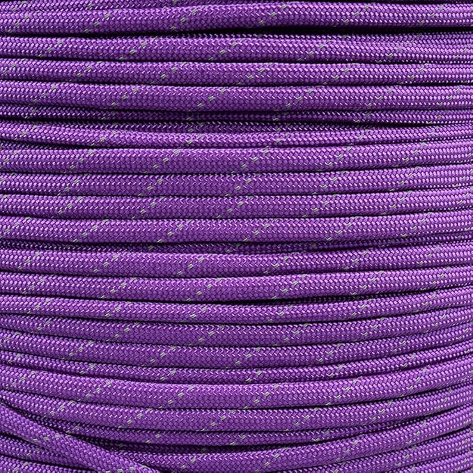 Paracord Planet Reflective 550lb Paracord – 7 Strand Type III Nylon Parachute Cord for Outdoor Visibility, Hiking, and Crafting – 30+ Colors and 4 Length Options
