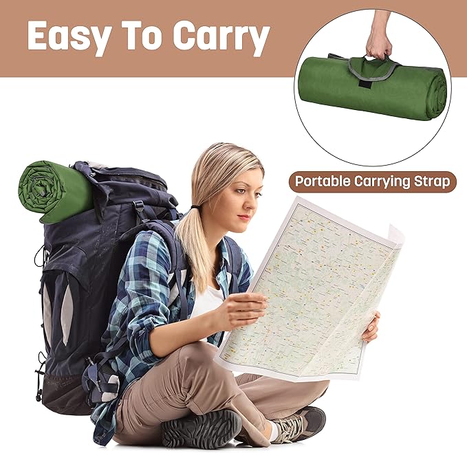 Tirrinia Waterproof Outdoor Blanket with Sherpa Lining, Windproof Triple Layers Warm Comfy Foldable for Camping Stadium, Beach, Picnic, Grass, Concerts, Car, Dog, 51''X 59'' & 59''X 80''