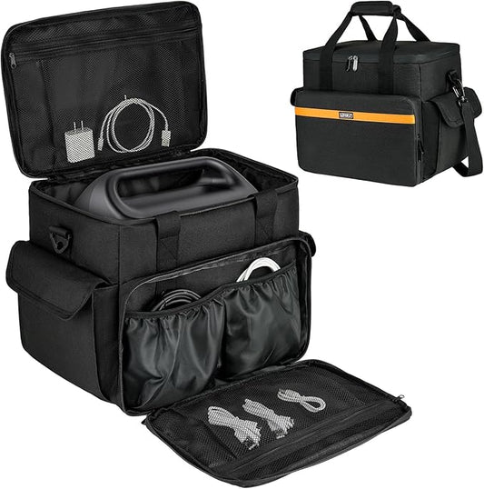 Carrying Case Compatible with Jackery Explorer 2000 v2/1500/1000 Plus/ECOFLOW Delta 2/BLUETTI AC180,Portable Power Station Travel Bag for Charging Cable and Accessories(Bag Only)