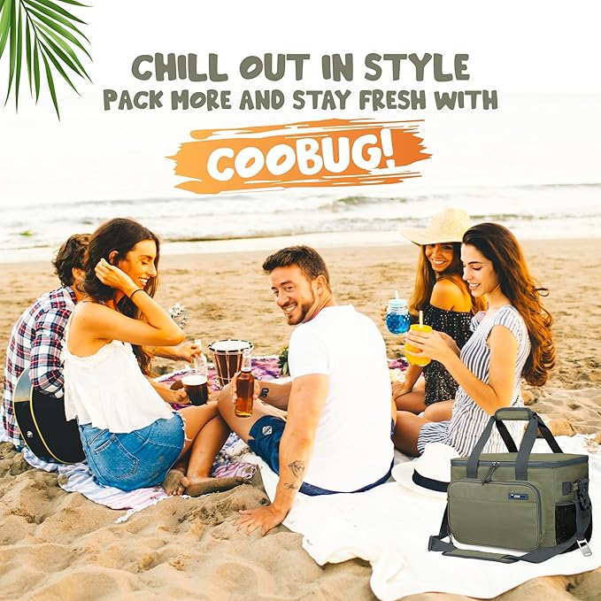 Large Cooler Bag 40-Can Capacity - Portable Soft Cooler Bags Insulated for Travel, Leakproof Collapsible Coolers for Picnic, Beach, Camping & Road Trips, Food & Drinks Travel Cooler Bag