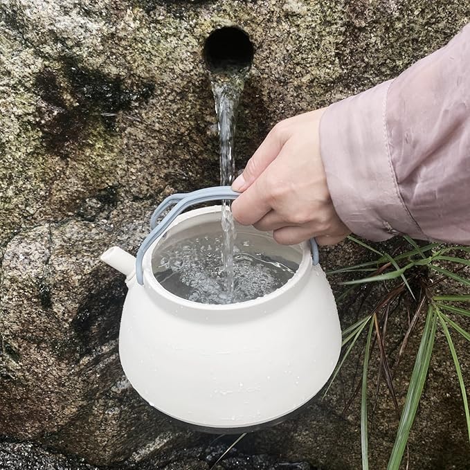 3 Pcs Camping cookware Set, 1.5L Collapsible Kettle with Bowl&Cups,Backpacing Mess Kit for Outdoor