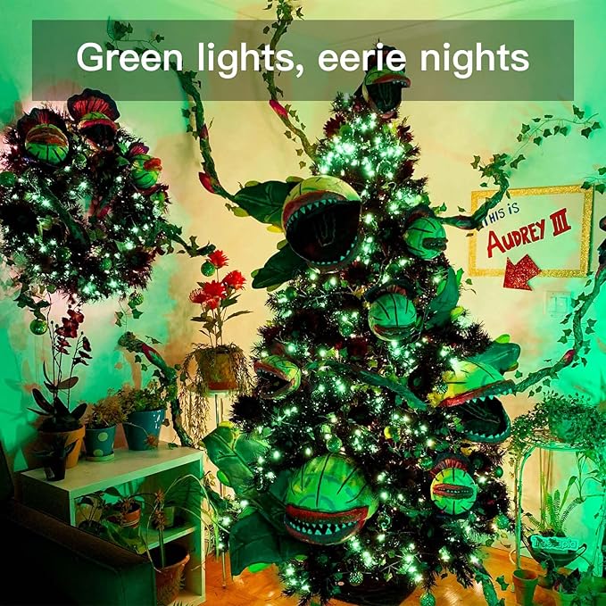 suddus Green Christmas Lights Battery Operatd, 66ft 200LED St Patricks Day Decorations Indoor, Fairy Twinkle Light with Remote for Halloween, Bedroom, Patio, Backyard, Outdoor Decorations