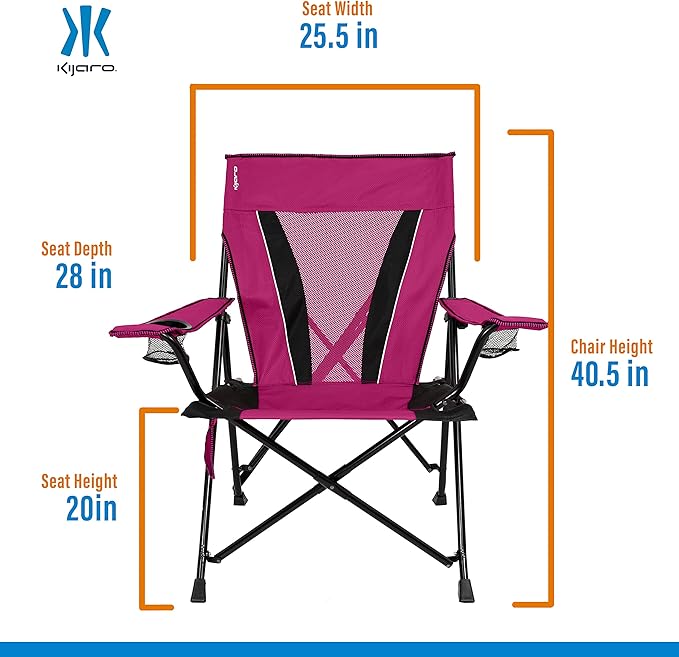 Kijaro XXL Dual Lock Portable Camping Chair - Supports Up to 400lbs - Enjoy The Outdoors in a Versatile Folding Sports & Outdoor Chair