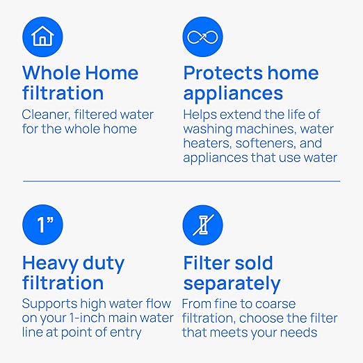 Culligan WH-HD200-C Whole House Water Filter System 1” Inlet/Outlet – Improve Tap Water Taste, Remove Sediment, Protect Appliances