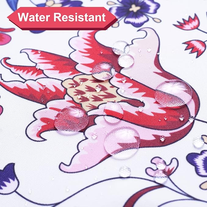 SquarePie Outdoor Indoor 60'' Round Tablecloth with Umbrella Hole and Zipper, Waterproof Patio Zippered Table Cloths for Spring Summer Party Picnic, Gorgeous Flowers