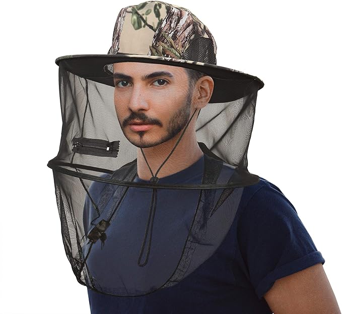CozyCabin Mosquito Head Net Hat with Removable Mesh Hidden Netting, Design for Outdoor Fishing Gardening