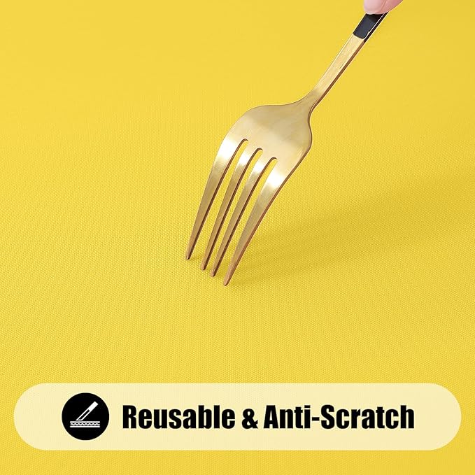 Smiry 2 Pack Rectangle Picnic Table Cloth, Waterproof Elastic Fitted Tablecloths, Washable Polyester Rectangular Patio Table Cover for Camping, Indoor and Outdoor (Yellow, 30"x72")