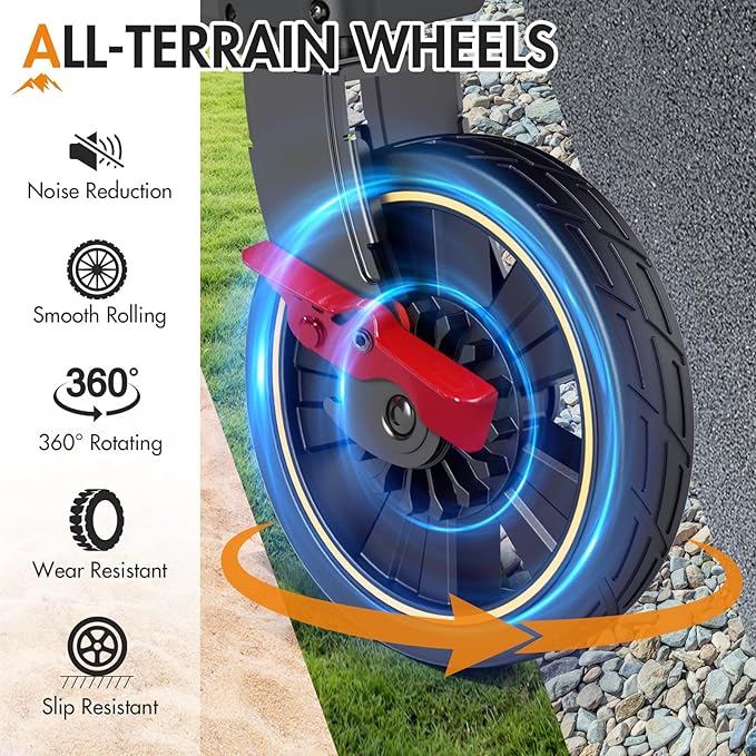 PORTAL 51.2" Long Wagons Carts Foldable with Brakes, Large Foldable Wagon with Cargo Net, Side Pocket, Cup Holders, 350 LBs Heavy Duty Utility Grocery Wagons for Sports, Camping