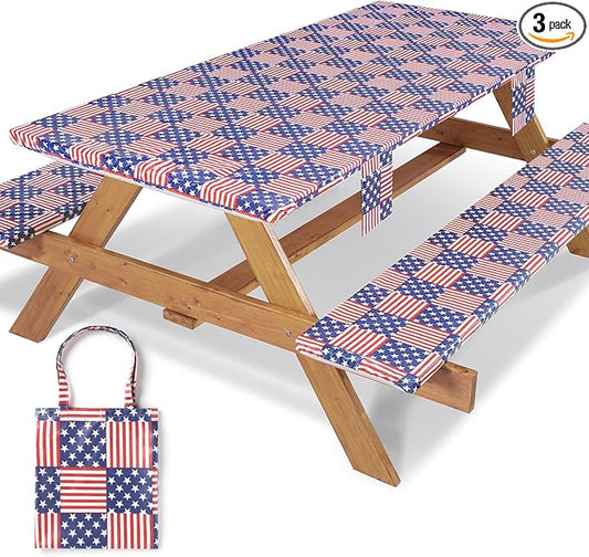 96x30 In Fitted Picnic Table Cover with Bench Covers Heat Resistant Outdoor Water Proof Rectangular Table Cloth Accesorios Para Camping Patio Campers Gear Kit Gifts for Coworker Friendship