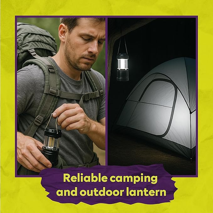ATack LED Camping Lantern Battery Powered 4-Pack Camping Flashlight Lantern for Power Outages, Portable Collapsible Hanging Lights Essential for Home Outdoor Hurricane Emergency Lamp Survival Kit Gear