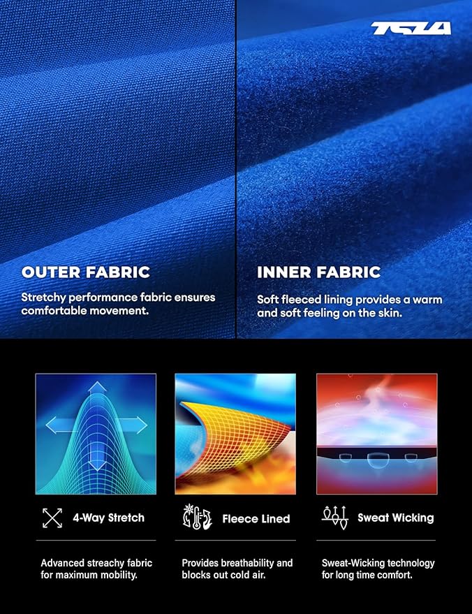 TSLA Men's Thermal Underwear Set, Microfiber Soft Fleece Lined Long Johns, Winter Warm Base Layer Top & Bottom