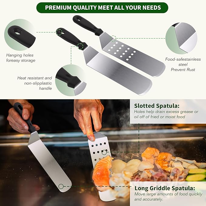 134 Pcs Griddle Accessories Kit for Blackstone - Perfect Flat Top Grill Accessories for Outdoor, Professional Round Melting Dome with Cast Iron Smash Burger Press for Barbecue.