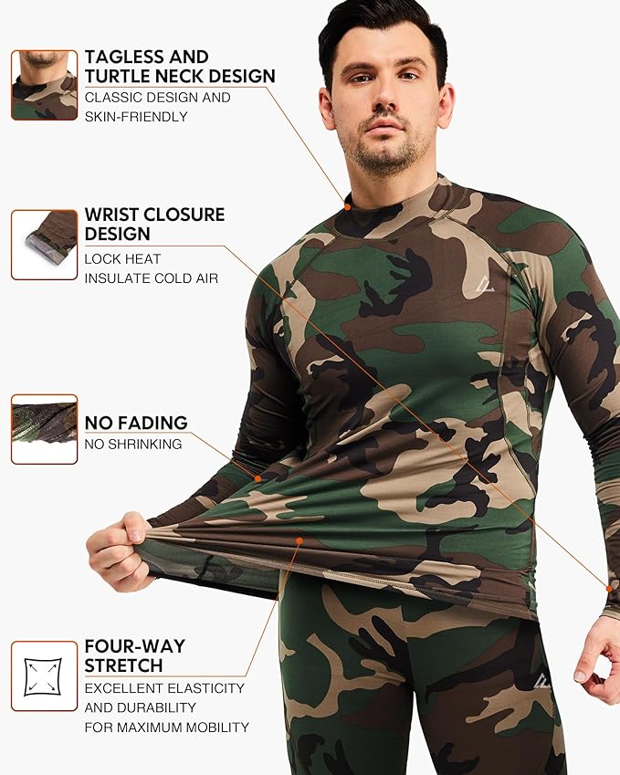 CL convallaria Thermal Underwear Long Johns Set Mens Winter Gift Hunting Gear Sport Base Layer Bottom Top