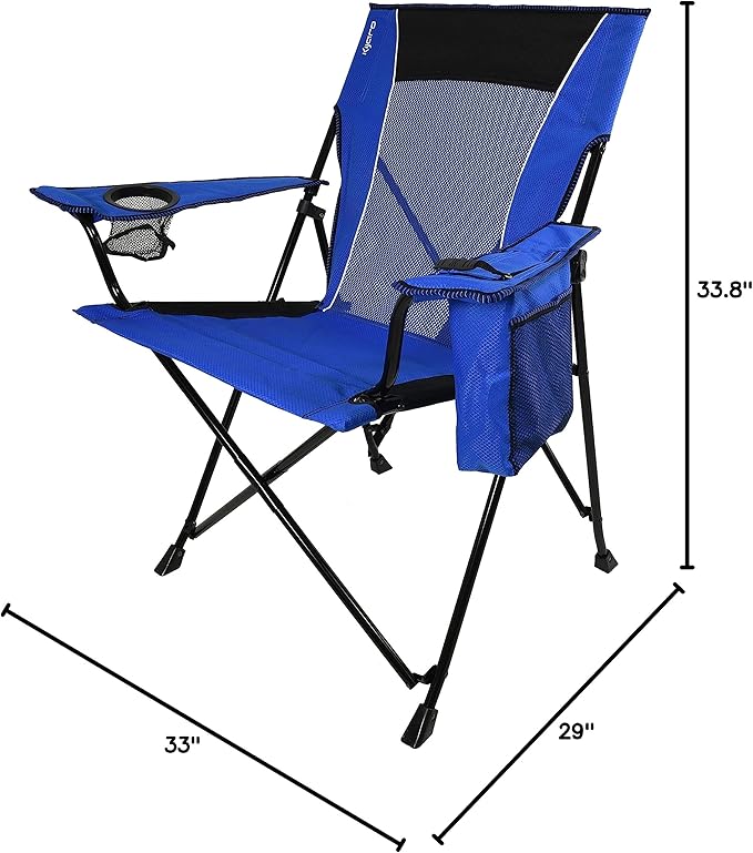 Kijaro Dual Lock Portable Camping Chairs - Enjoy Outdoors with Versatile Folding Sports & Lawn Chair - Dual Lock Feature Locks Position - Maldives Blue with Cooler