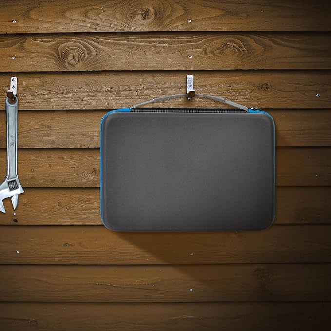 Battery Organizer Storage Holder Case Box with Tester Checker BT-168. Holds 136+ Batteries AA AAA C D Cell 9V 3V Lithium (Blue)