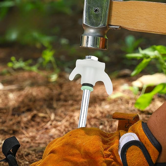 20 Pack 10" Screw in Tent Stakes Heavy Duty, Glow in The Dark Metal Stakes with Hex Head Driver, Ground Anchors for Camping, Patio, Awning, Canopy, and Windy Conditions