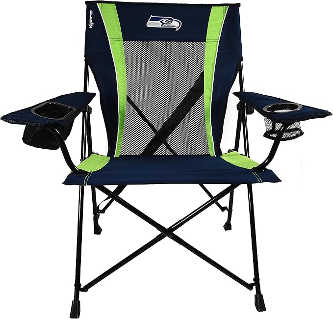 Kijaro Sports Fan Folding Chair, 26" L x 35.5" W x 37" H, Seattle Seahawks