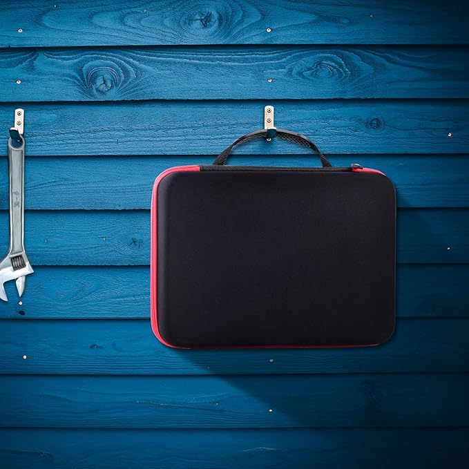 Battery Organizer Storage Holder Case Box with Tester Checker BT-168. Holds 136+ Batteries AA AAA C D Cell 9V 3V Lithium (Red)