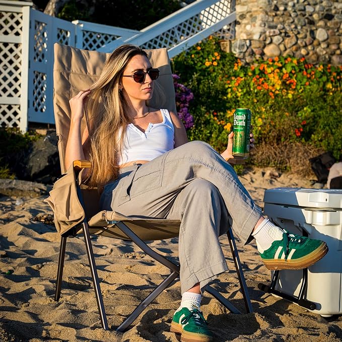 ICECO Adjustable Camping Chairs for Adults, Foldable High Back Camping Chair, Portable Folding Chairs for Outside, Reclining Outdoor Chair with Storage Bag, 400LBS, 10 Years Warranty