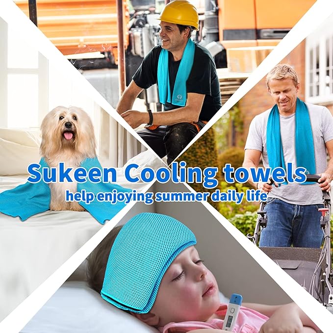 Sukeen Cooling Towel for Neck and Face (40"x12"),Ice Towel,Soft Breathable Chilly Towel,Microfiber Towel for Yoga,Sport,Running,Gym,Workout,Camping,Fitness,Workout & More Activities…