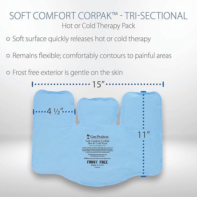 Core Products Soft Comfort CorPak, No Frost Hot and Cold Therapy Pack - 11" x 15", Made in The USA