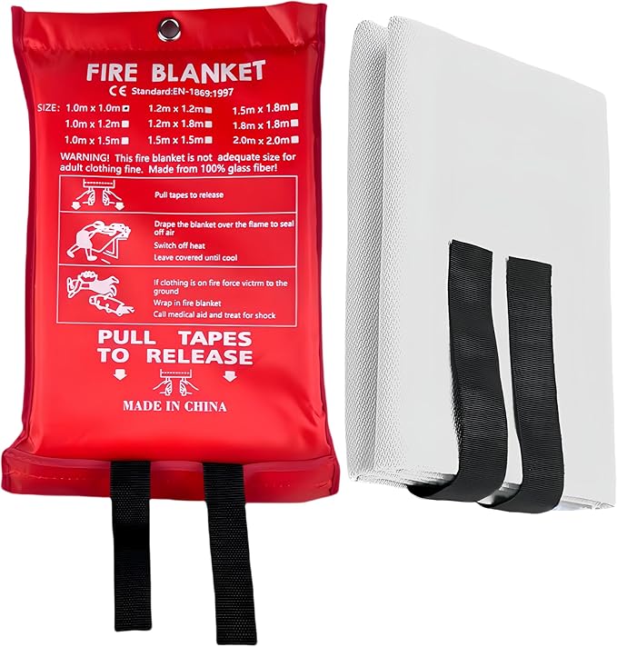 Fire Blanket,Fire Blankets Emergency for Home,39.4"x39.4" Emergency Fire Blanket for Kitchen Office School Warehouse Car Camping Grill Fireplace. (1 Pack)