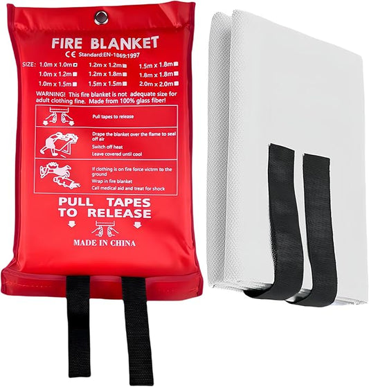 Fire Blanket,Fire Blankets Emergency for Home,39.4"x39.4" Emergency Fire Blanket for Kitchen Office School Warehouse Car Camping Grill Fireplace. (1 Pack)
