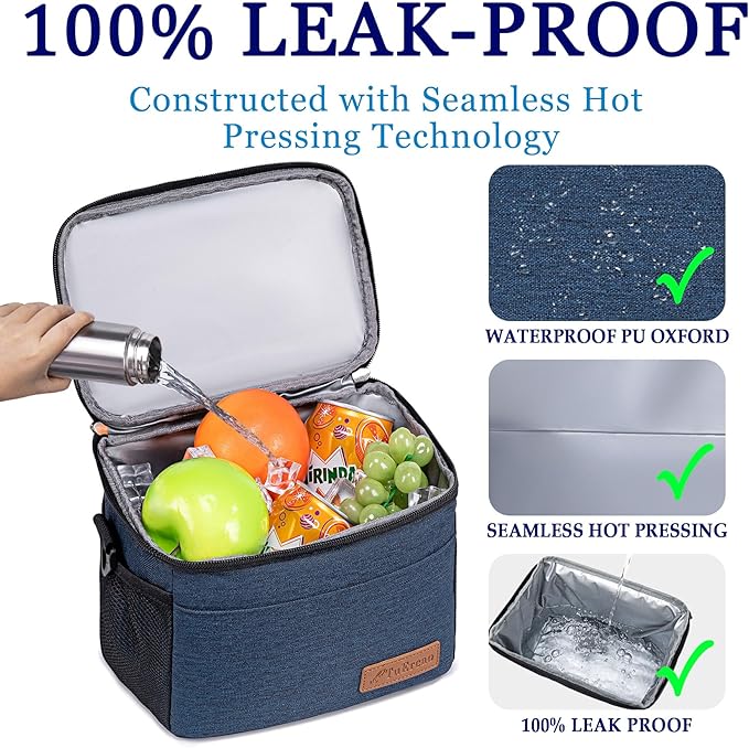 TuErcao Insulated Cooler Bag 6/24 Can Collapsible Leakproof Soft Sided Cooler for Car, Portable Foldable Small Ice Chest for Beach Camping Picnic Travel, 5/15qt Lunch Box for Men Work