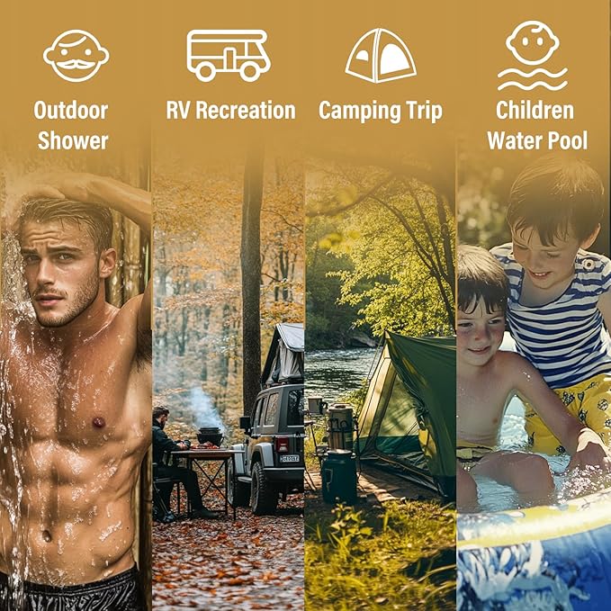 Propane Water Heater Tankless, 12L Portable Water Heater, 3.16GPM Portable Hot Water Heaters with Multi-Protection, Instant Camping Water Heaters for Camping, Outdoors Shower, RV Shower,White