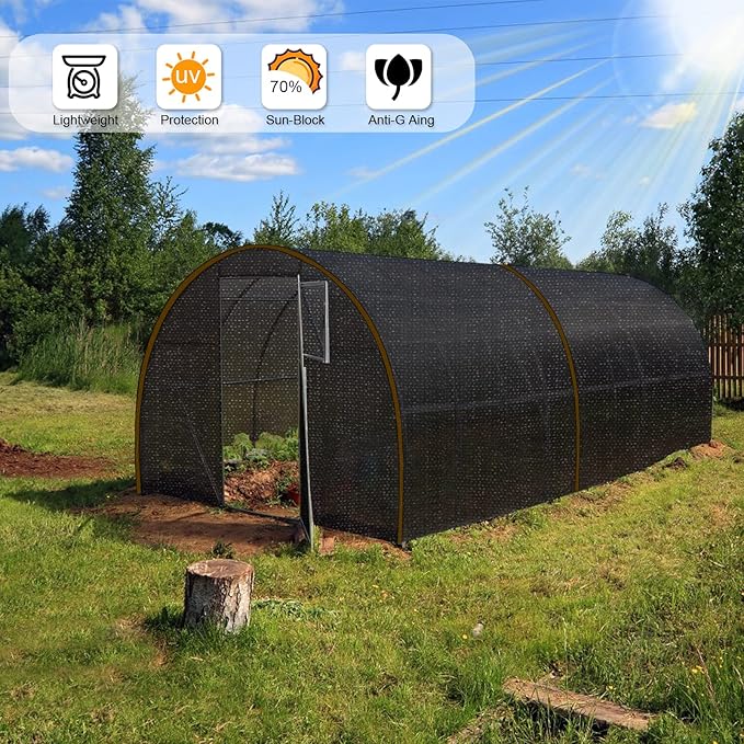 Shade Cloth - 70% Garden Shade Mesh Net with Grommets Outdoor Sun Shade Cover for Plant Pergola Patio Greenhouse Chicken Coop(6x8ft)