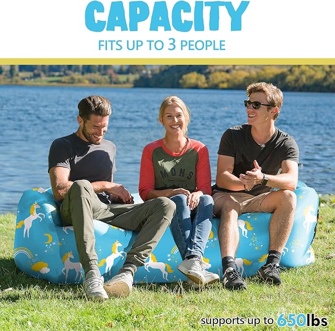 AlphaBeing Inflatable Lounger Beach Chair Accessories, Air Sofa Hammock Inflatable Couch for Camping Backyard Lakeside with Compression Sacks, Ideal Outdoor Gifts for Adults