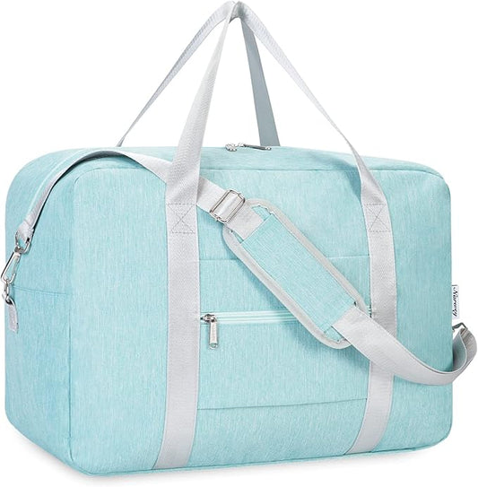 For Spirit Airlines Personal Item Bag 18x14x8 Foldable Travel Duffel Bag Underseat Carry on Luggage for Women (Mint Green)