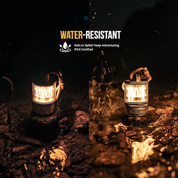 ZOOOBELIVES Vintage Aluminum Camping Lantern Light - Dimmable Warm Glow Lamp, Handcrafted Alloy, USB-C 72H Runtime, IPX4 Waterproof for Hiking, Backpacking & Glamping | LumiSummit