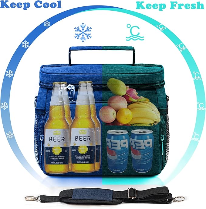 TuErcao Insulated Cooler Bag 6/24 Can Collapsible Leakproof Soft Sided Cooler for Car, Portable Foldable Small Ice Chest for Beach Camping Picnic Travel, 5/15qt Lunch Box for Men Work