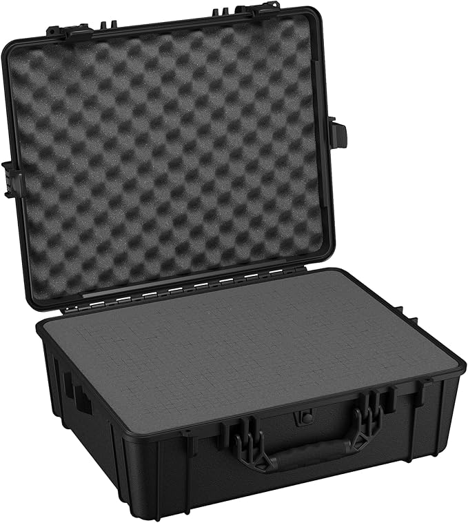 Condition 1 25" Large Waterproof Hard Case Model 839 with Foam, Portable Protective Storage Box for Travel, Hunting, Military, Tactical, Made in USA, 24.50"x 19.46"x8.41" Black