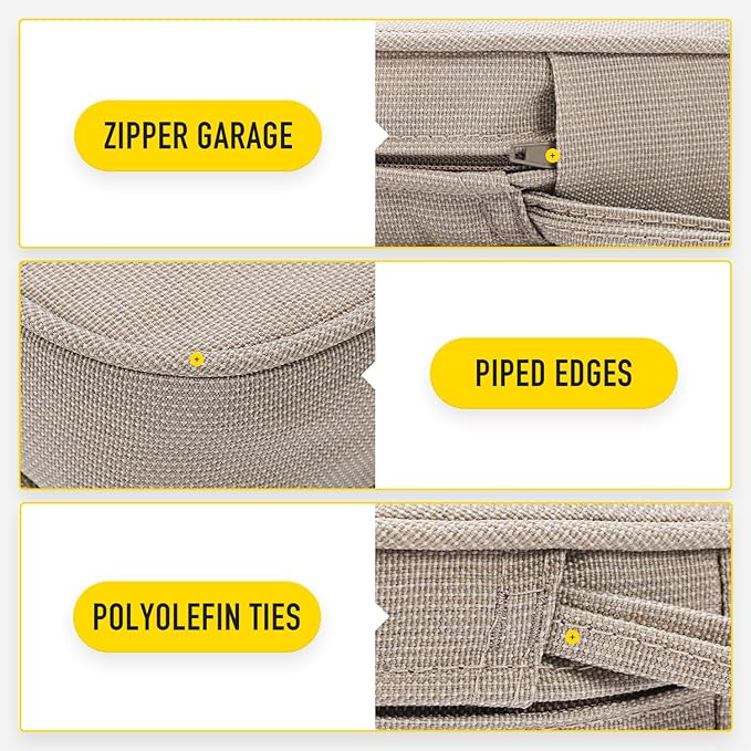 SUNROX Gel Memory Foam Chair Cushions, FadeShield Water-, Stain-Resistant Durable Reversible Seat Cushion Pads with Ties for Indoor/Outdoor Kitchen Dining Office 17"x16" Set of 4, Husk Birch