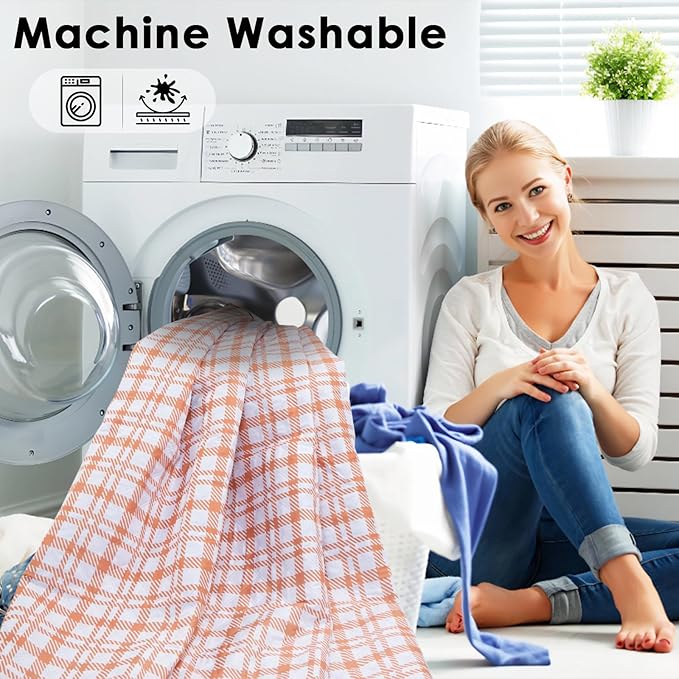 Picnic Blanket 80''x80'' Extra Large Outdoor Blanket, Waterproof, Sandproof, Machine Washable, Tear Resistant, Foldable Picnic Mat for Camping, Grass, Park, Travel, Beach – Orange